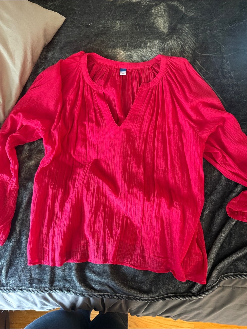 Old Navy Hot Pink V-Neck Long Sleeve Tunic